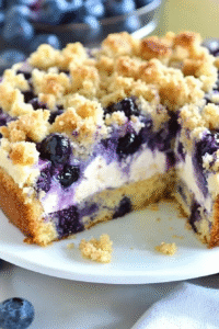 Delicious Blueberry Cheesecake Crumb Cake