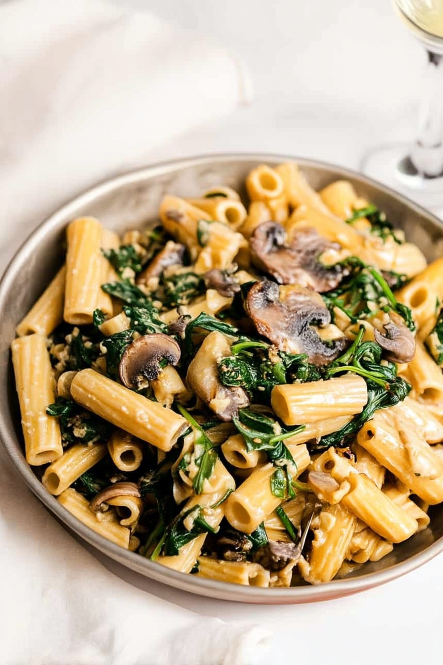 Delicious Spinach Mushroom Pasta