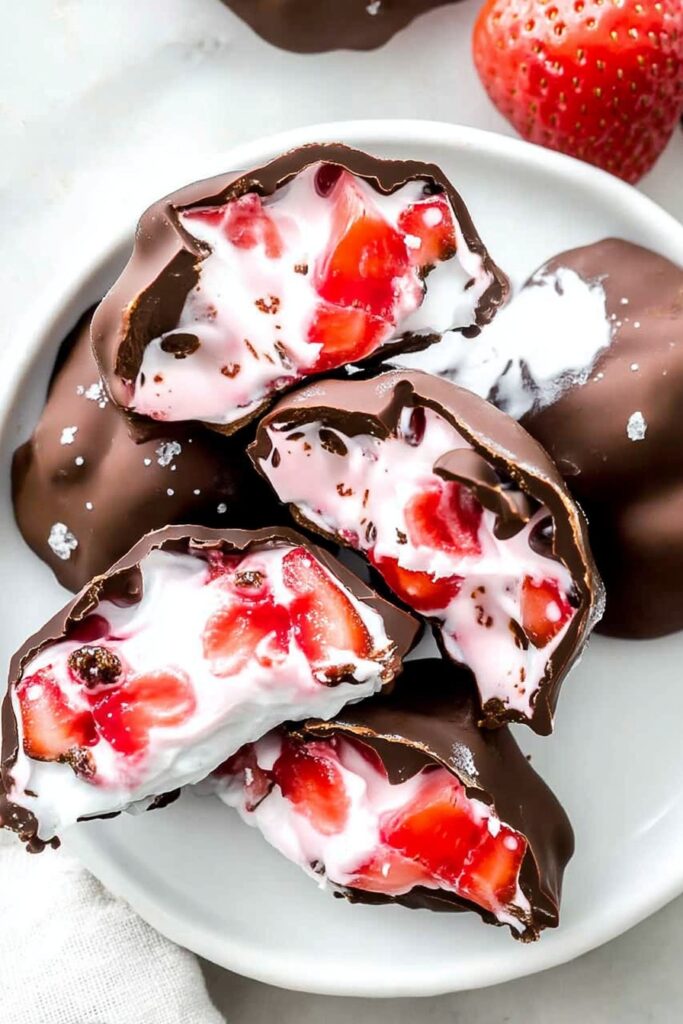 Delicious strawberry yogurt bites