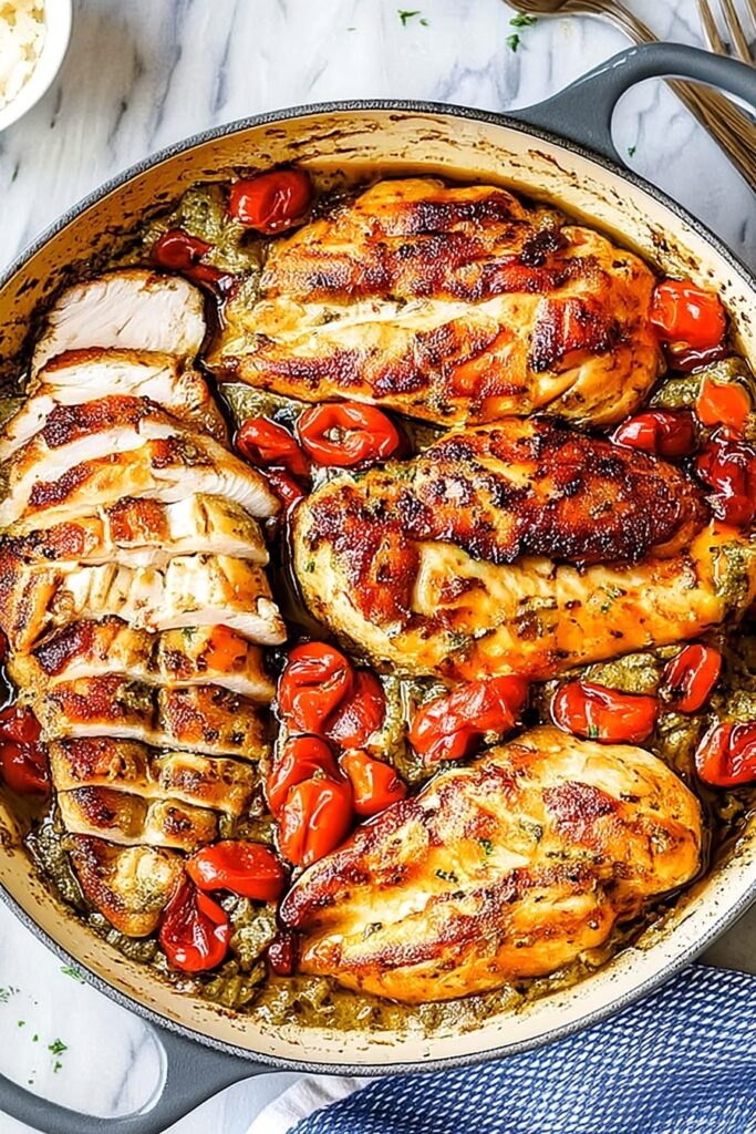 Pesto Chicken – finished dish (hero)