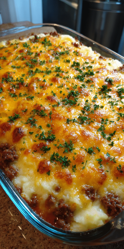 Cheesy Mashed Potato & Ground Beef Casserole Recipe