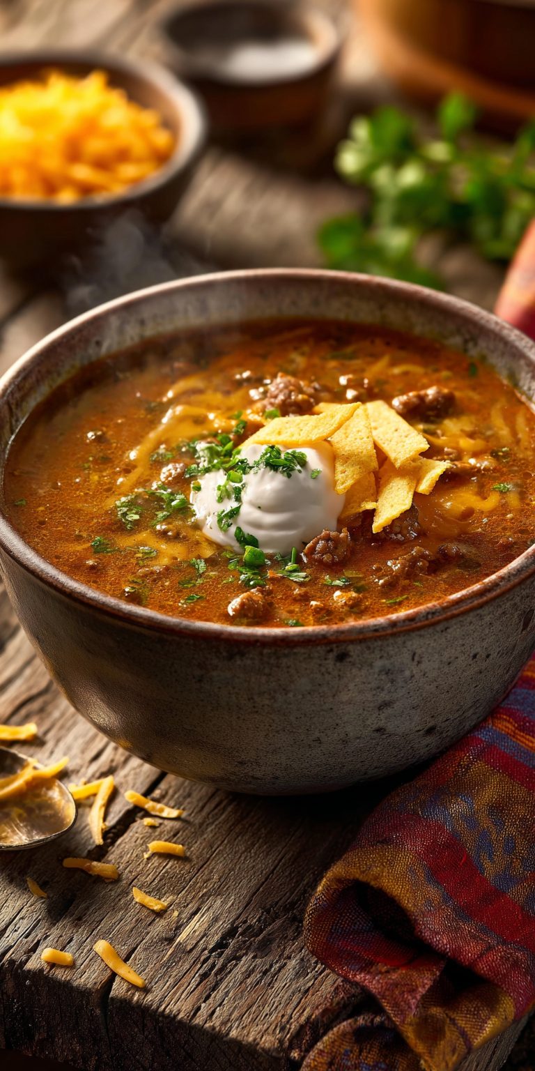 Cheesy Southwest Chicken Taco Soup – Flavorful Weeknight Comfort Recipe