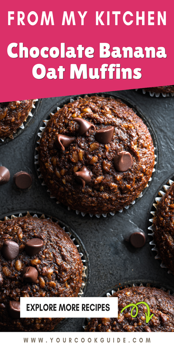 Chocolate Banana Oat Muffins served warm with cozy spices