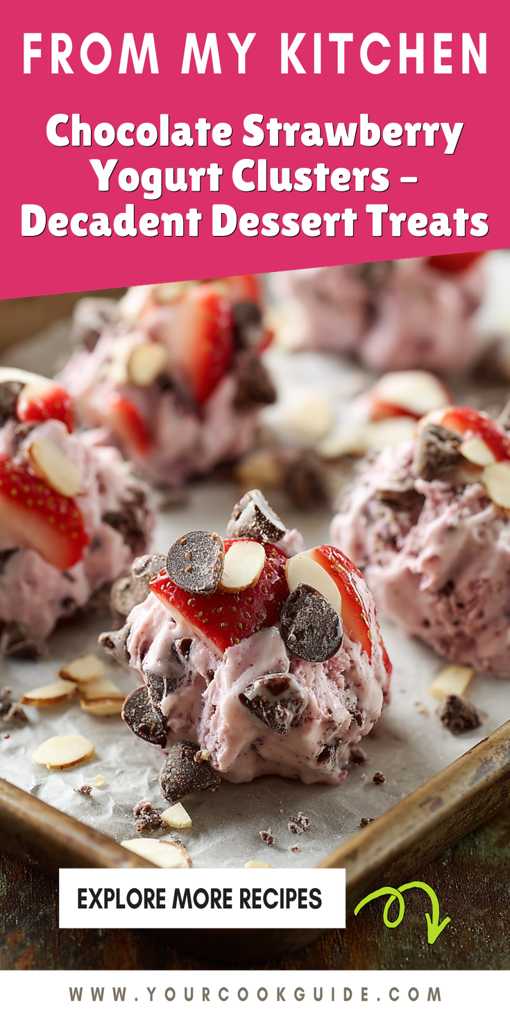 Chocolate Strawberry Yogurt Clusters – Decadent Dessert Treats served warm with cozy spices