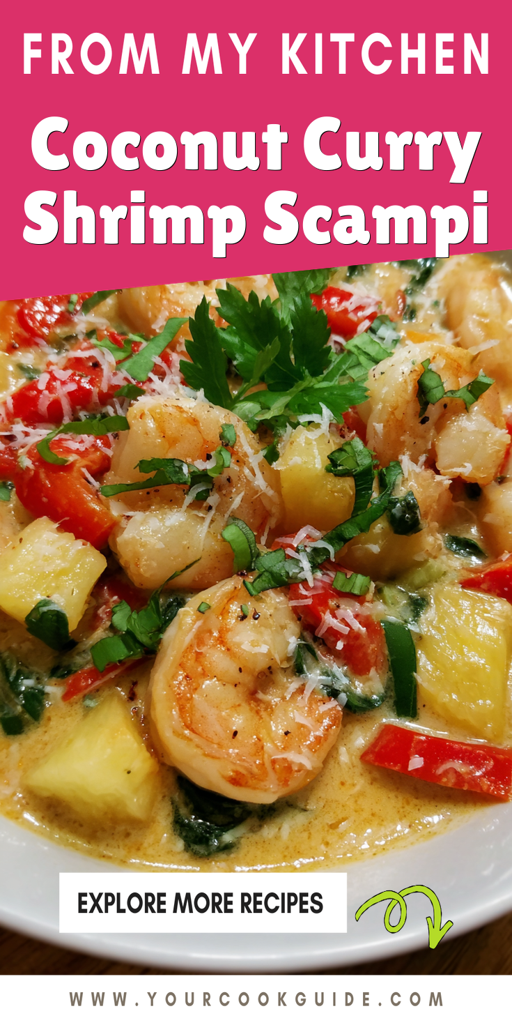 Coconut Curry Shrimp Scampi served warm with cozy spices