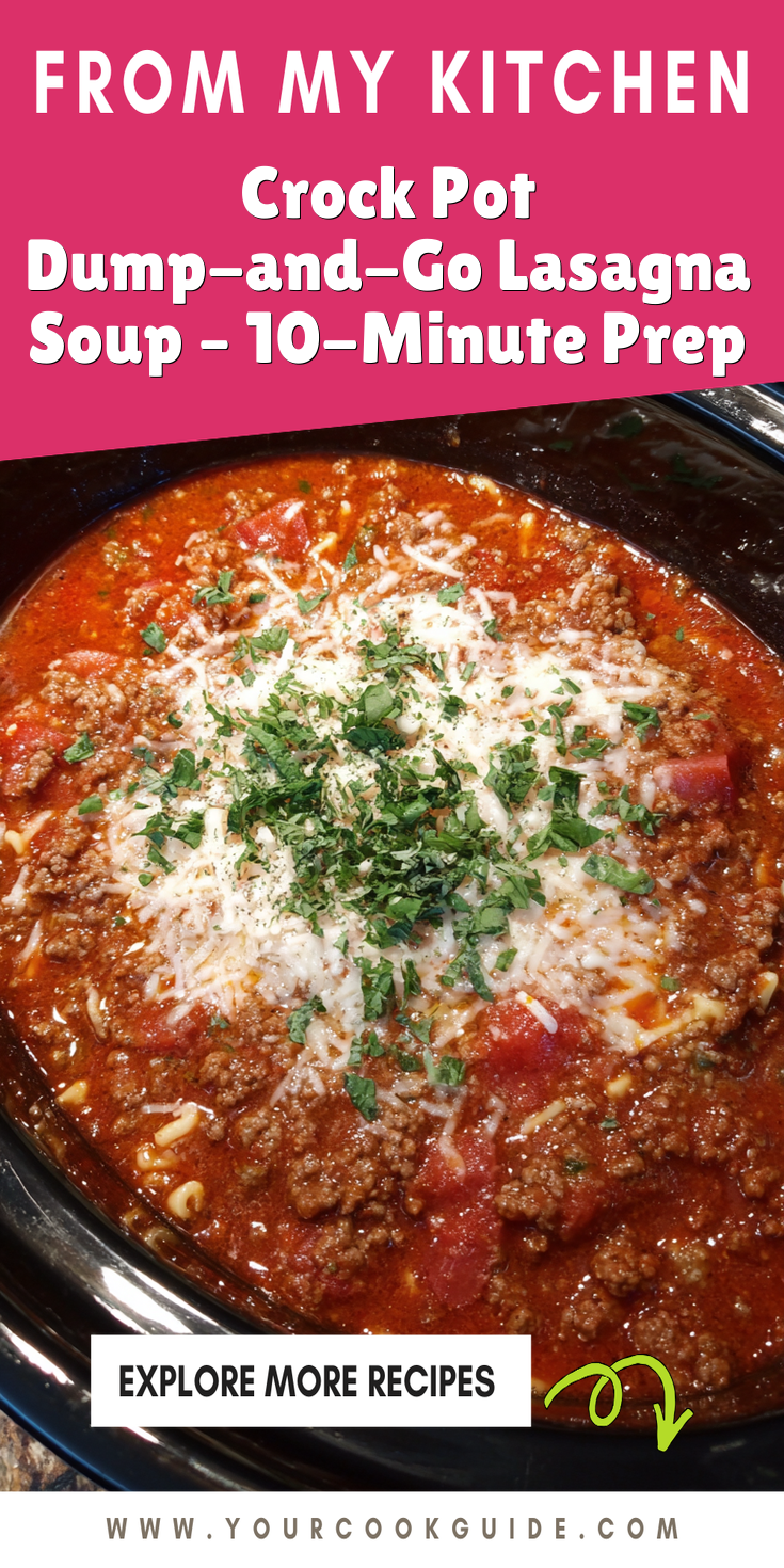 Crock Pot Dump-and-Go Lasagna Soup – 10-Minute Prep served warm with cozy spices