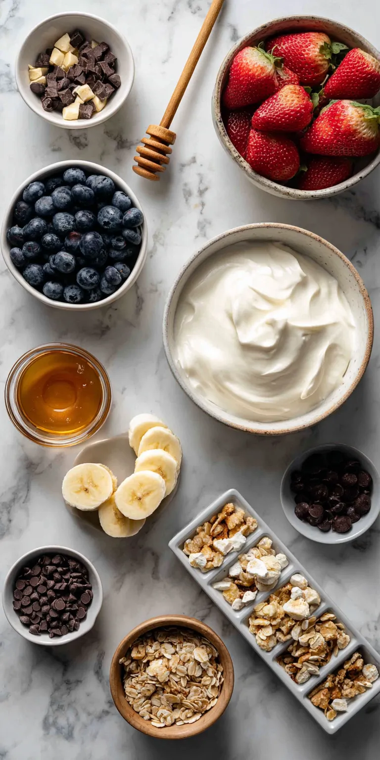 Colorful Frozen Yogurt Bites with fresh fruit pieces ready to freeze