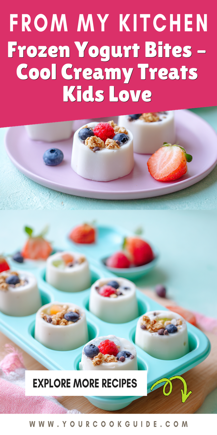 Frozen Yogurt Bites with fruit, a cool and creamy treat for kids