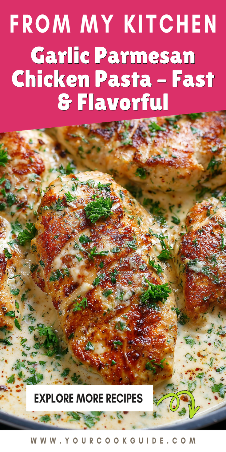 Garlic Parmesan Chicken Pasta – Fast & Flavorful served warm with cozy spices
