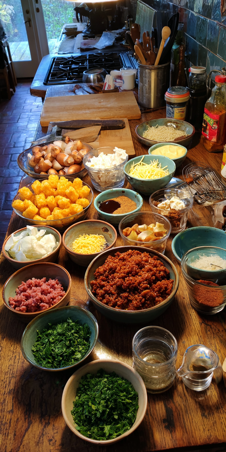 Ground Beef & Potato Enchilada Casserole served warm with cozy spices