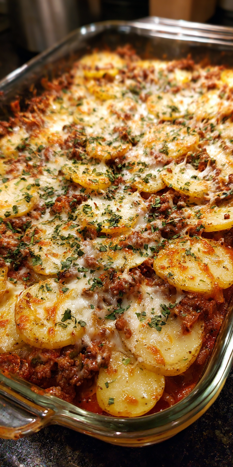 Italian Ground Beef & Potato Bake Recipe