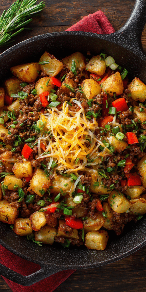 Loaded Ground Beef & Potato Casserole with Corn & Cheese Recipe