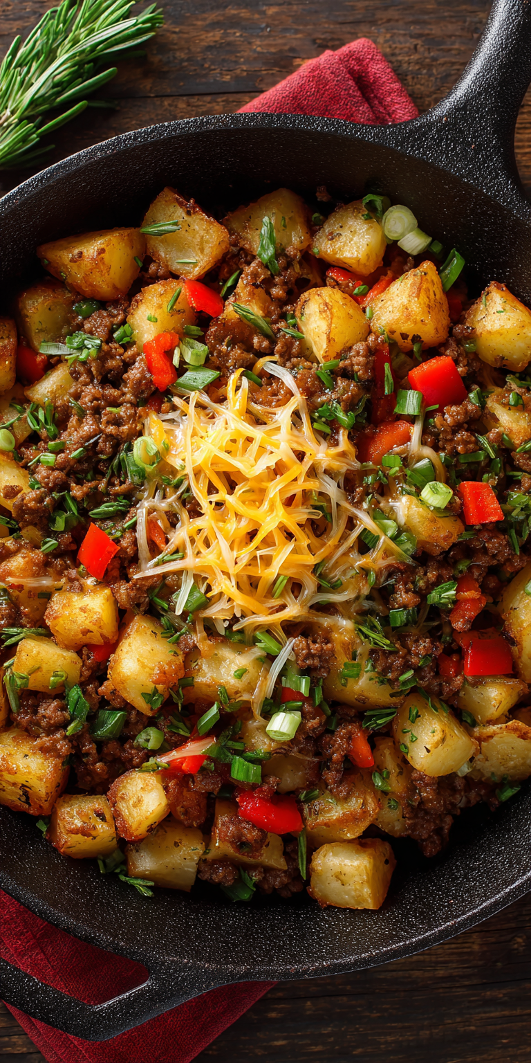 Loaded Ground Beef & Potato Casserole with Corn & Cheese Recipe