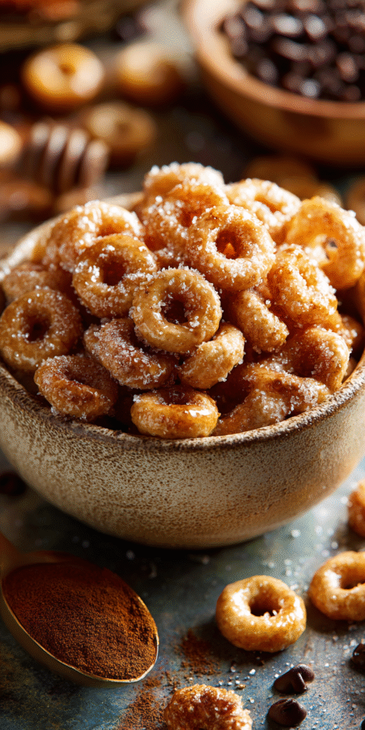 Mini Doughnut Hot Buttered Cheerios – Crunchy Sweet Delight