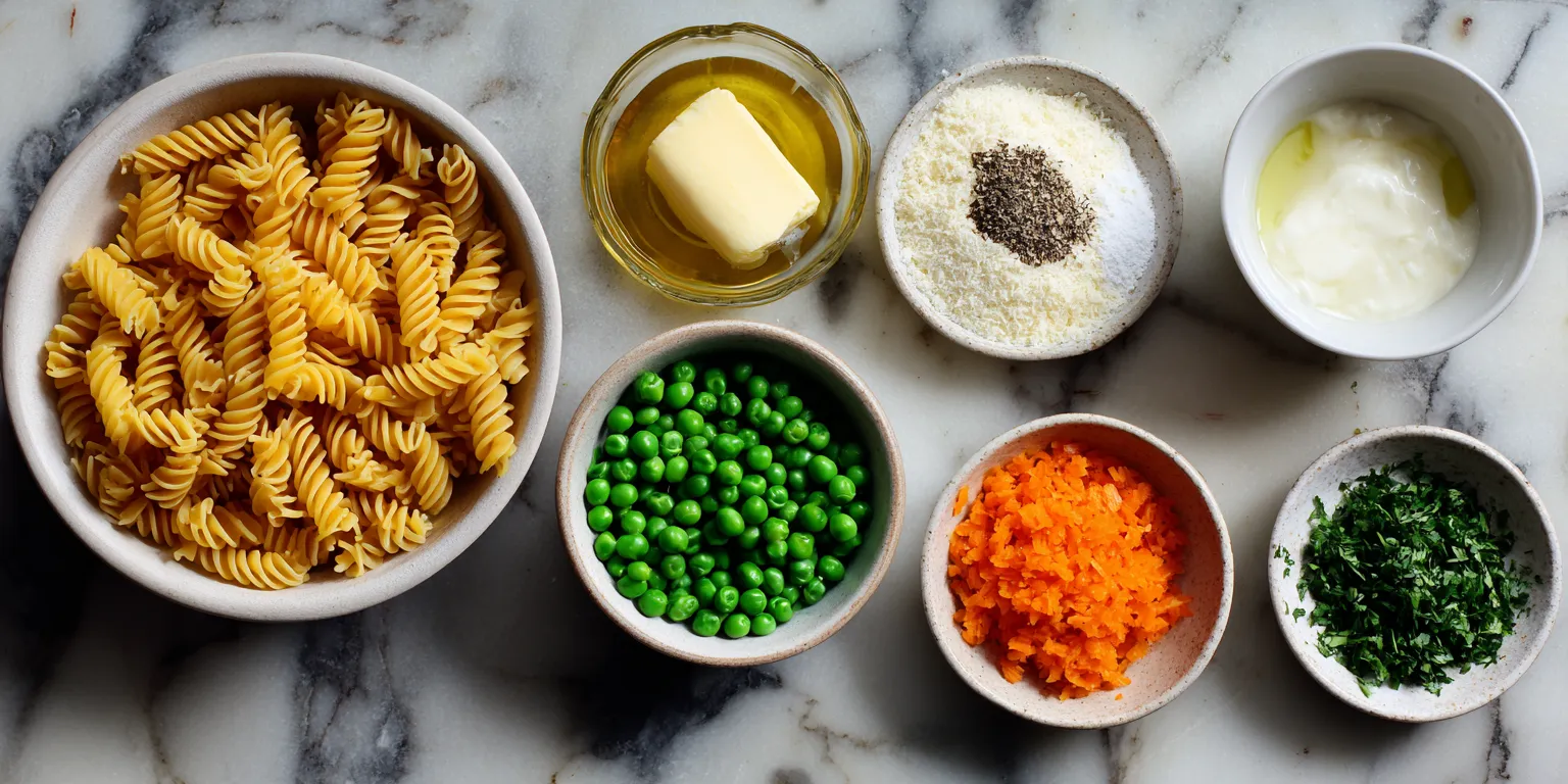 Parmesan Pea Pasta served warm with cozy spices