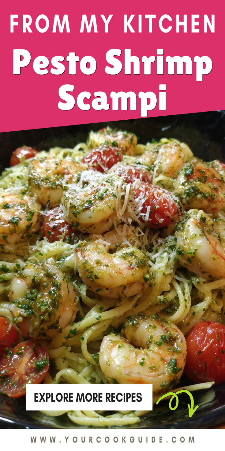 Pesto Shrimp Scampi served warm with cozy spices