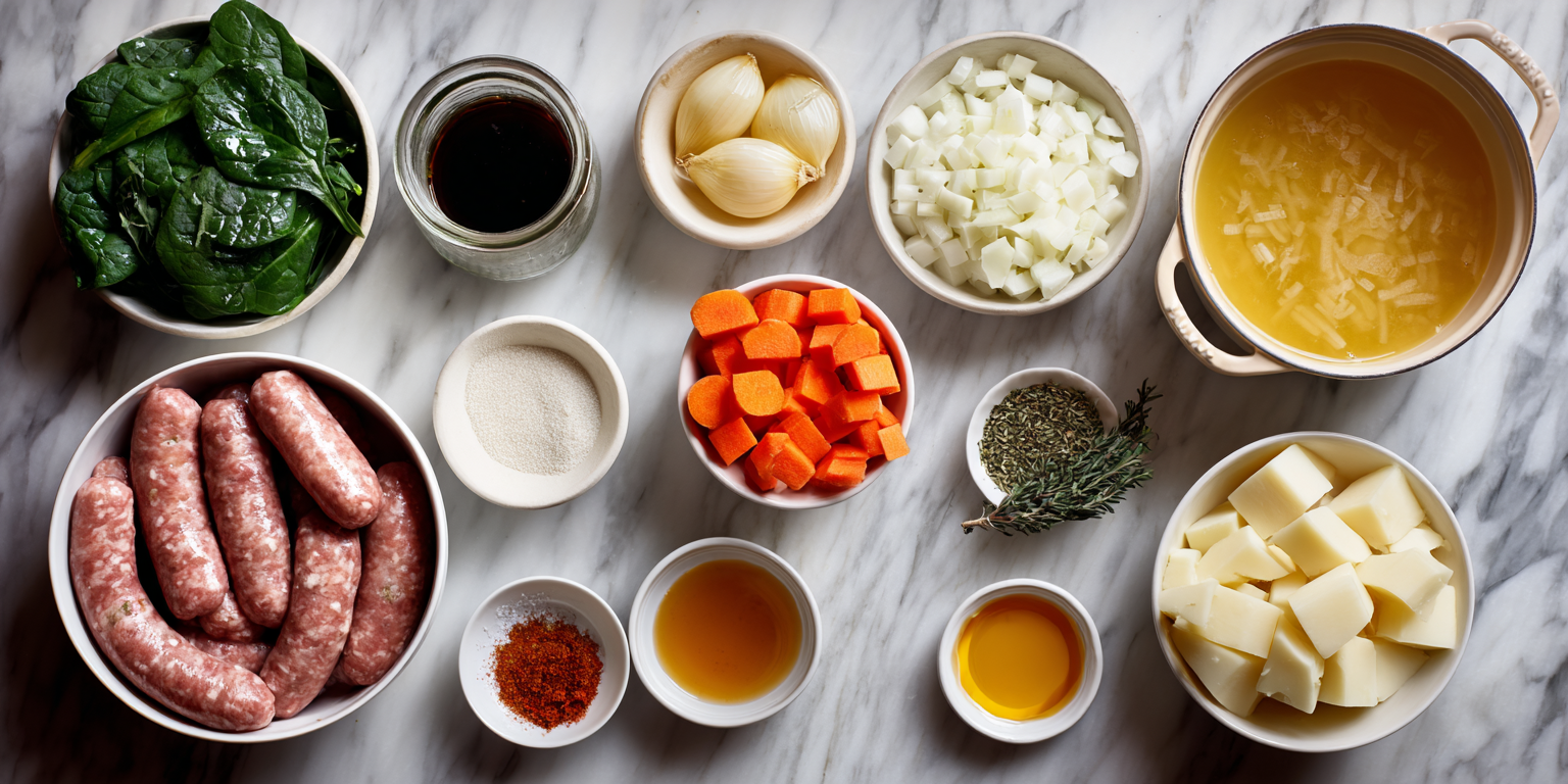 Sausage & Potato Soup served warm with cozy spices