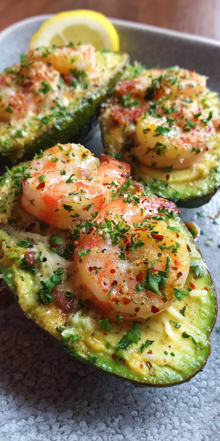 Shrimp Scampi Stuffed Avocados Recipe