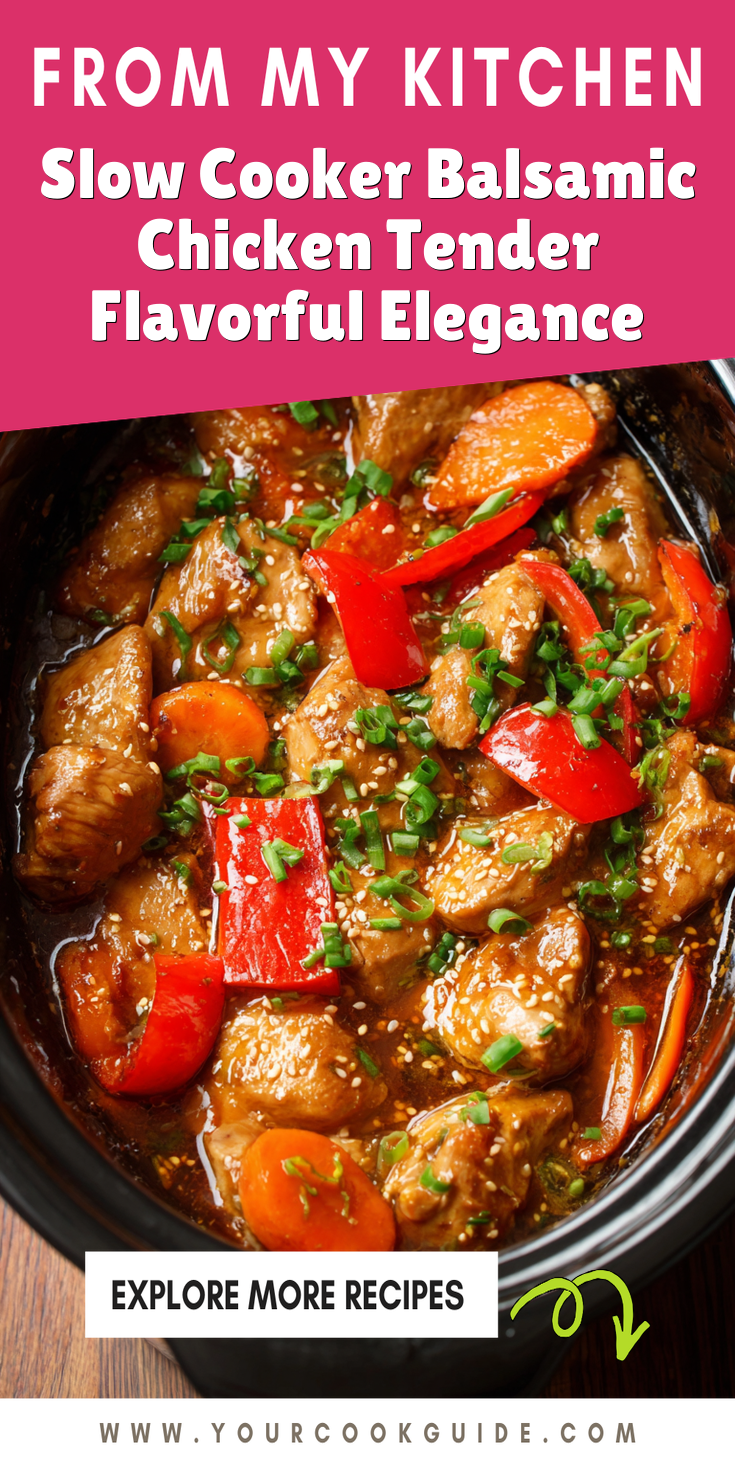 Slow Cooker Balsamic Chicken Tender Flavorful Elegance served warm with cozy spices