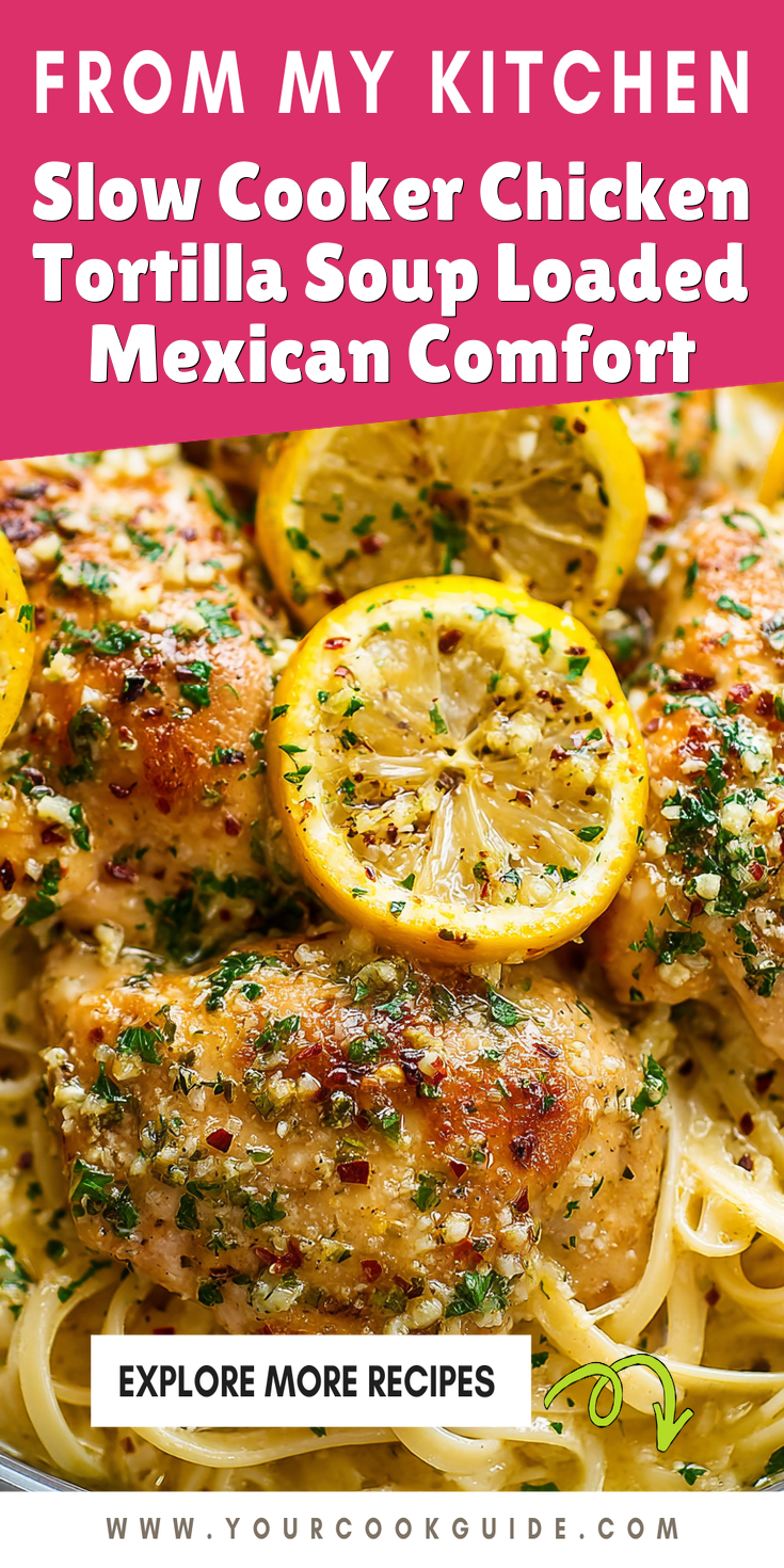 Slow Cooker Chicken Tortilla Soup Loaded Mexican Comfort served warm with cozy spices