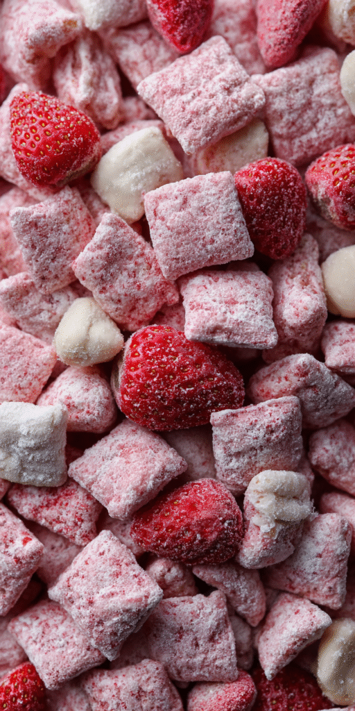Strawberry Shortcake Puppy Chow – Fluffy Dessert Mix Recipe