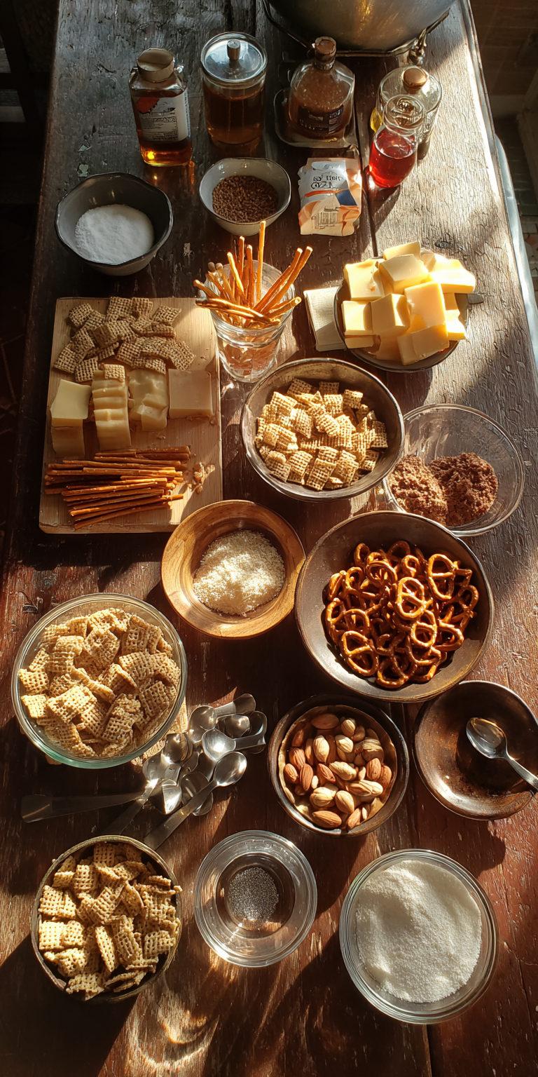 Toffee Chex Mix – Sweet, Salty, Totally Addictive served warm with cozy spices