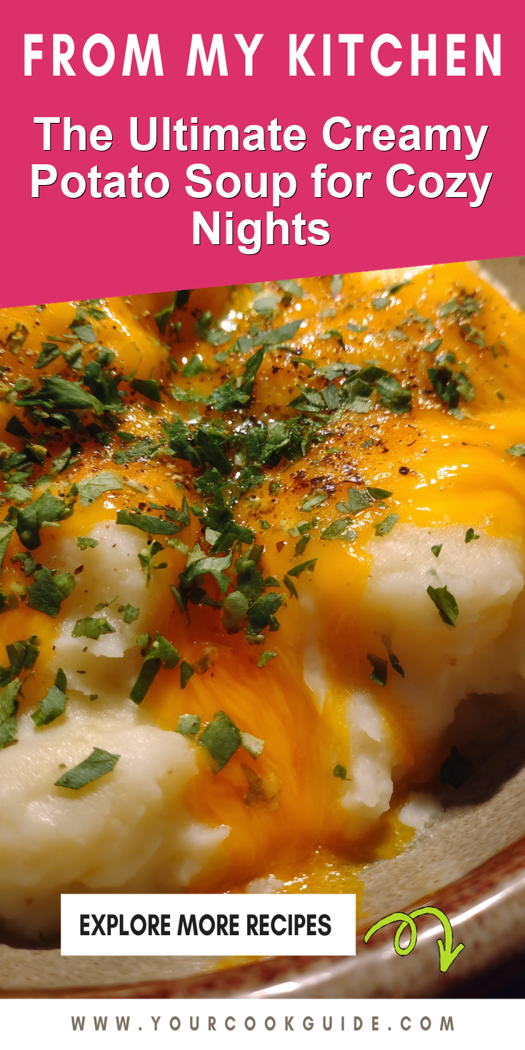 A warm bowl of Ultimate Creamy Potato Soup, perfect for cozy nights