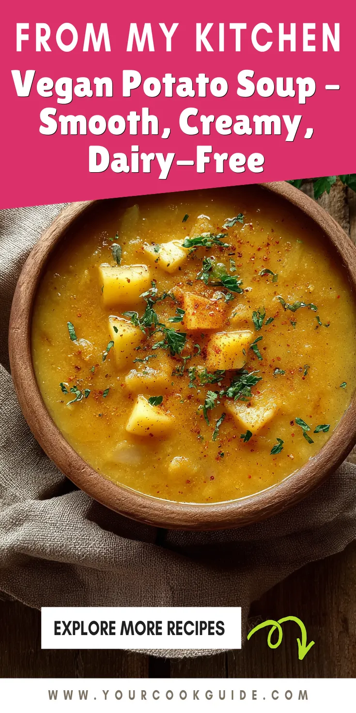 Vegan Potato Soup – Smooth, Creamy, Dairy-Free served warm with cozy spices