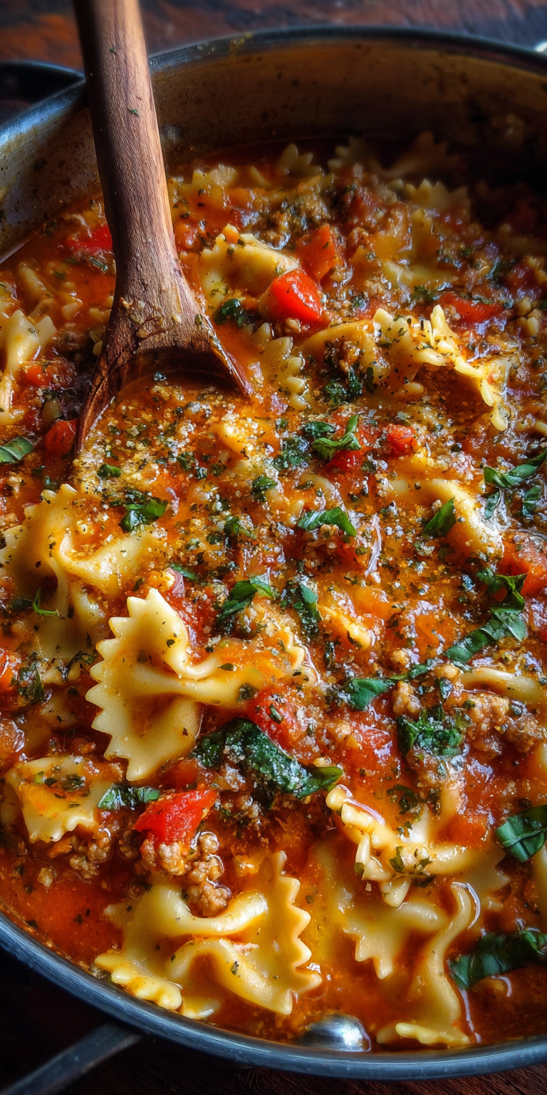 Zesty Italian Spicy Lasagna Soup Recipe