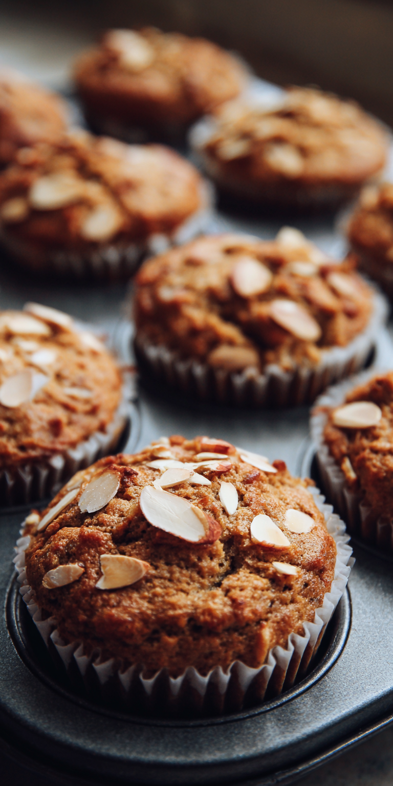 Almond Butter Banana Muffins served warm with cozy spices