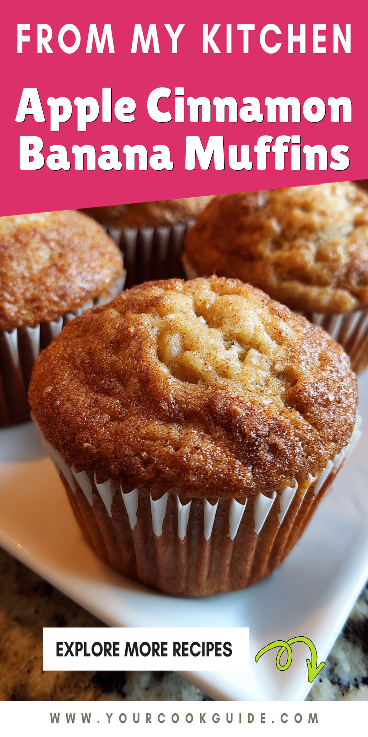 Apple Cinnamon Banana Muffins served warm with cozy spices