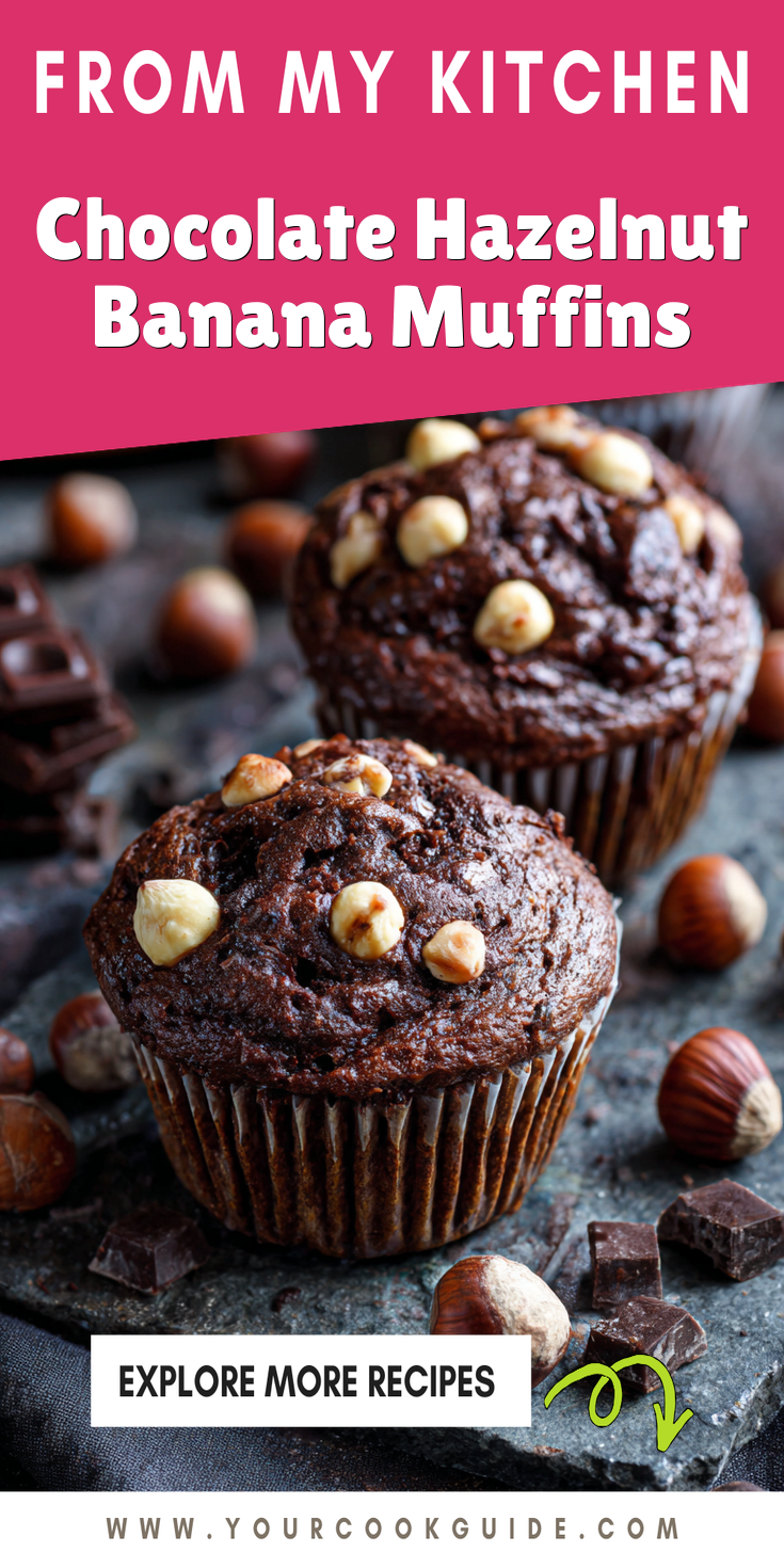 Chocolate Hazelnut Banana Muffins served warm with cozy spices
