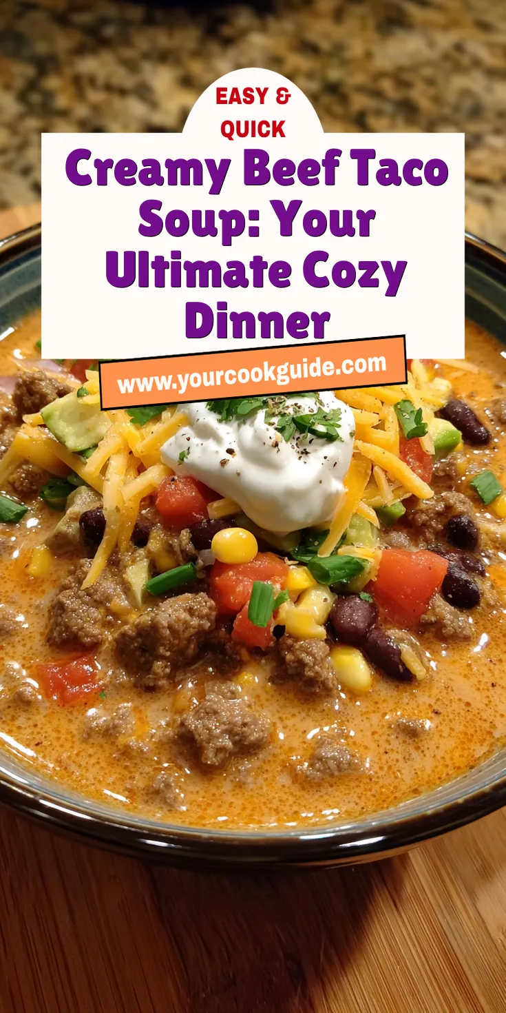 Creamy Beef Taco Soup: Your Ultimate Cozy Dinner served warm with cozy spices