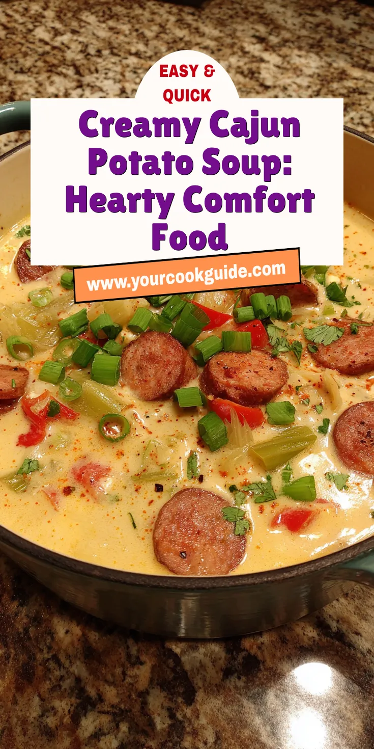 Creamy Cajun Potato Soup: Hearty Comfort Food served warm with cozy spices