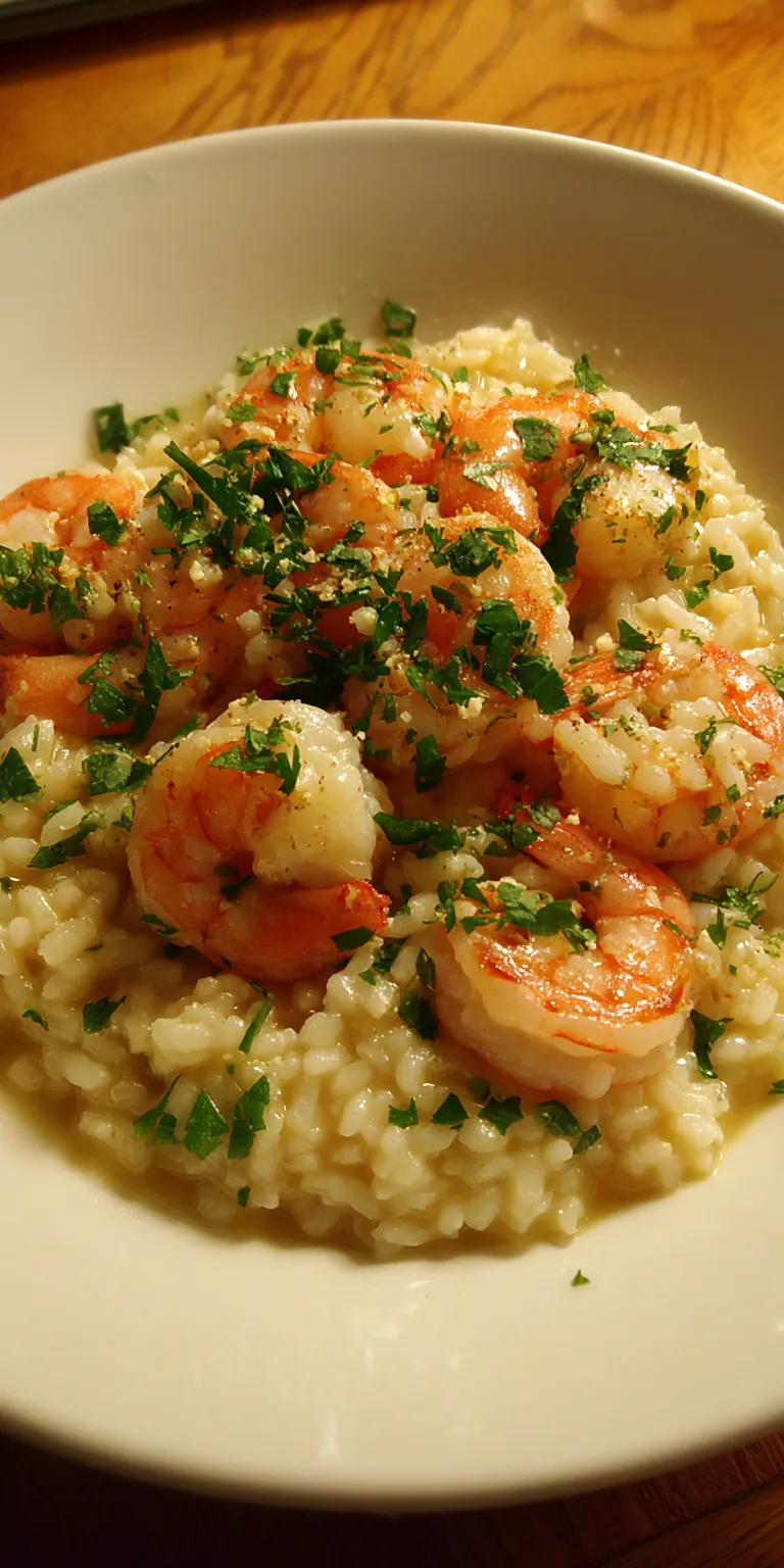 Creamy Shrimp Scampi Risotto: Ultimate Comfort Food served warm with cozy spices