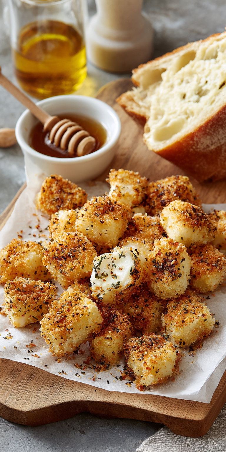 Crispy Parmesan Mozzarella Bites: The Ultimate Party Snack served warm with cozy spices