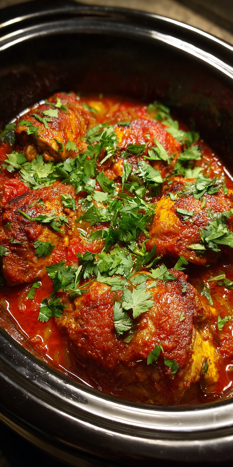 Crockpot Harissa Chicken: Bold & Easy Dinner served warm with cozy spices