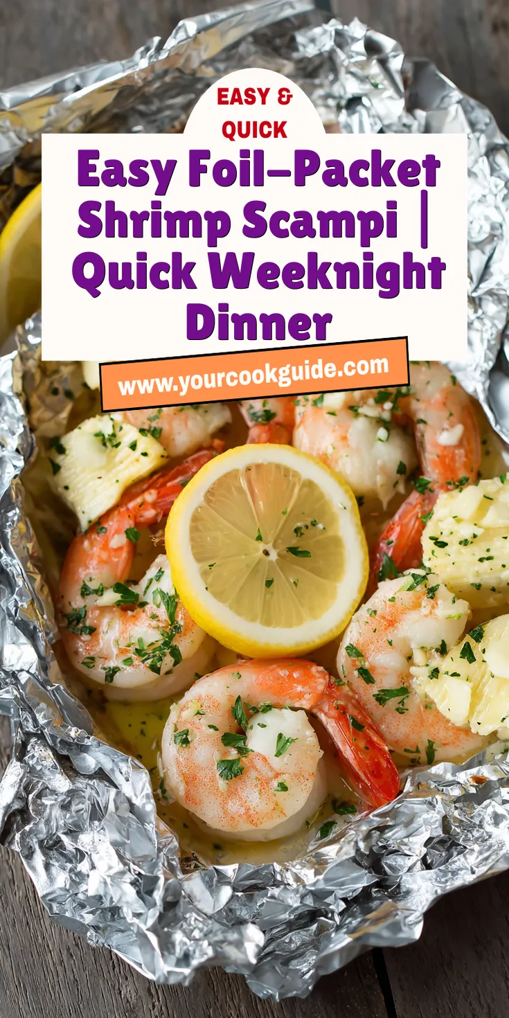 Easy Foil-Packet Shrimp Scampi | Quick Weeknight Dinner served warm with cozy spices
