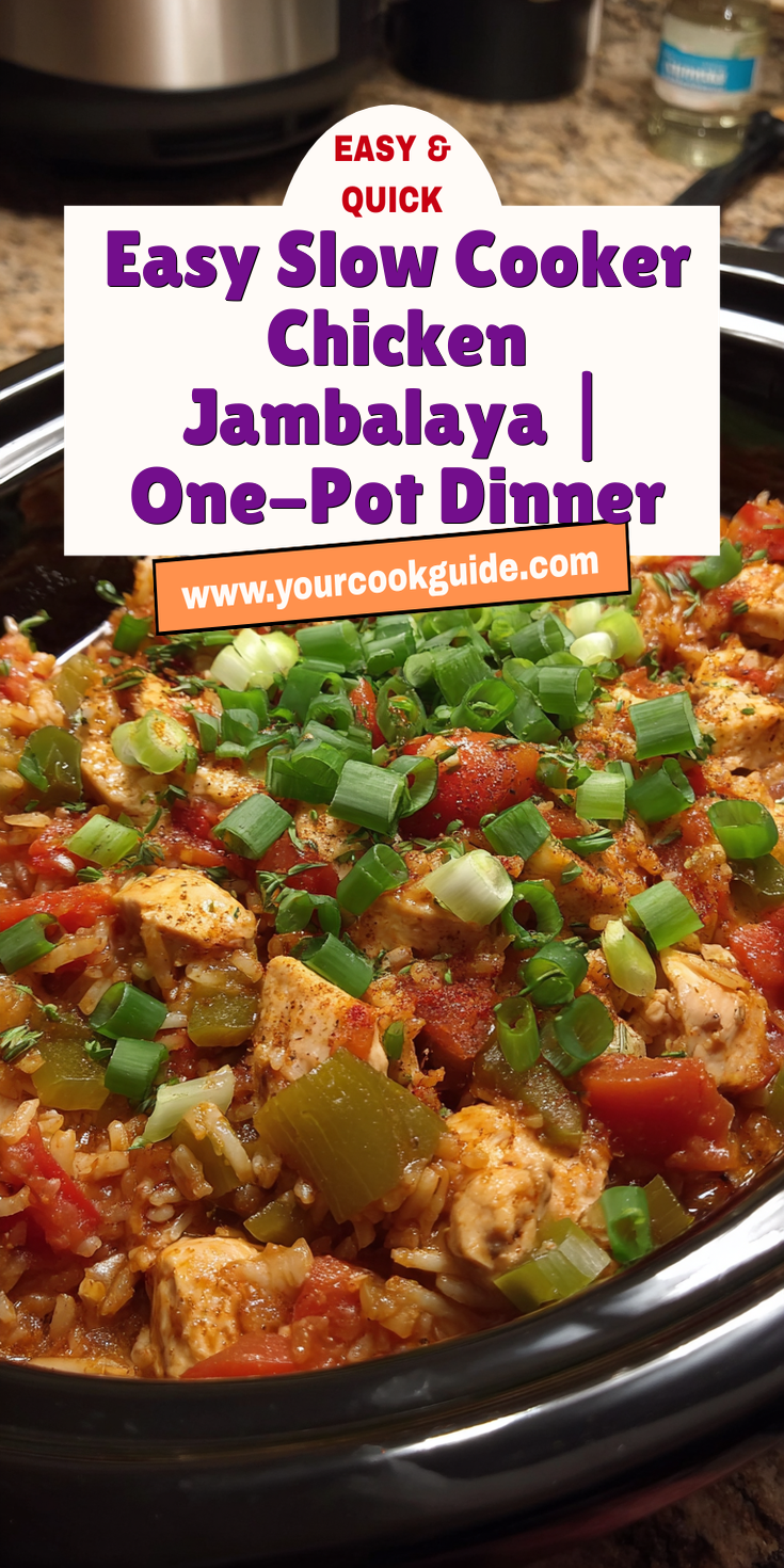 Easy Slow Cooker Chicken Jambalaya | One-Pot Dinner served warm with cozy spices
