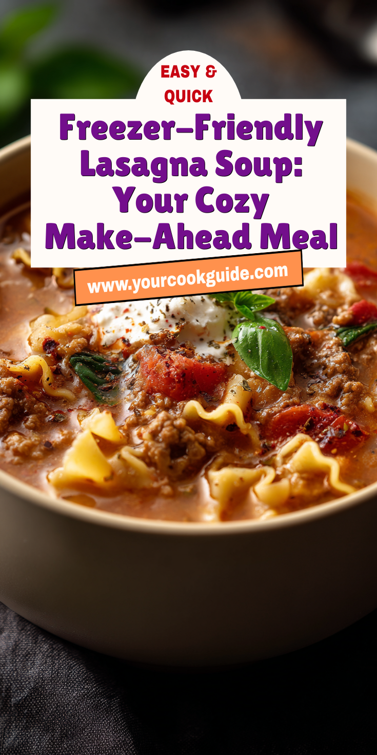 Freezer-Friendly Lasagna Soup: Your Cozy Make-Ahead Meal served warm with cozy spices