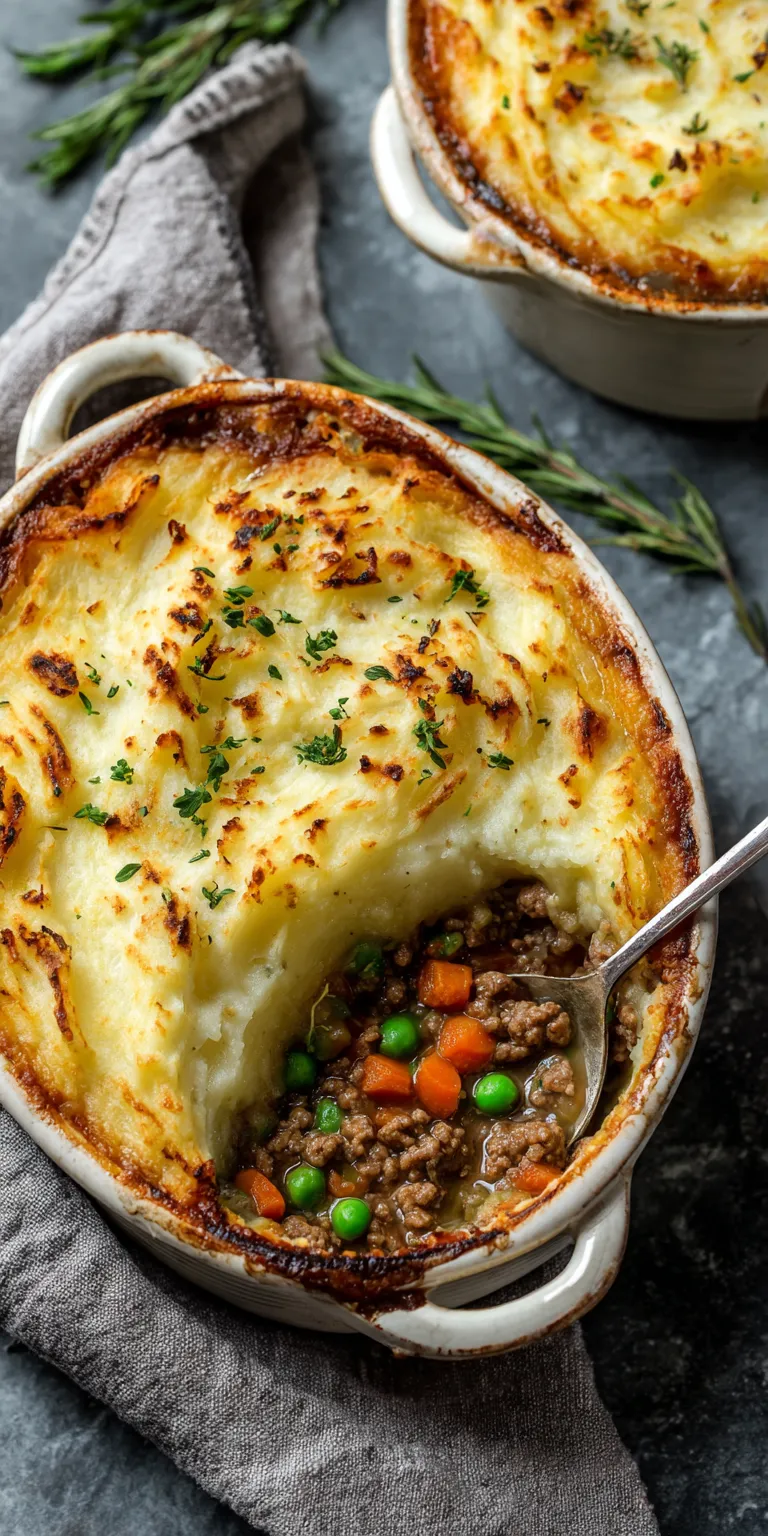 Ground Beef & Potato Shepherd’s Pie served warm with cozy spices