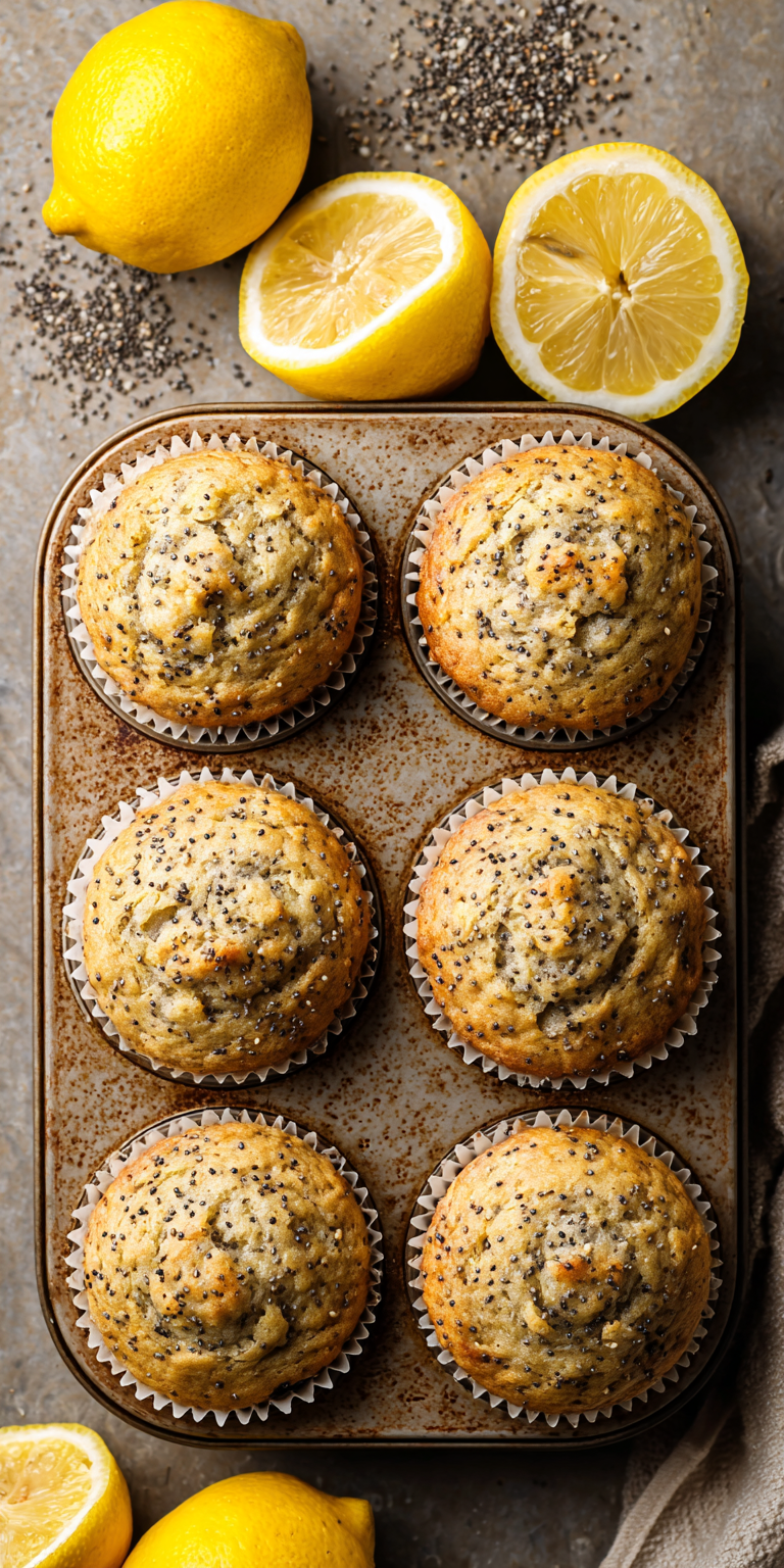 Lemon Poppy Seed Banana Muffins served warm with cozy spices