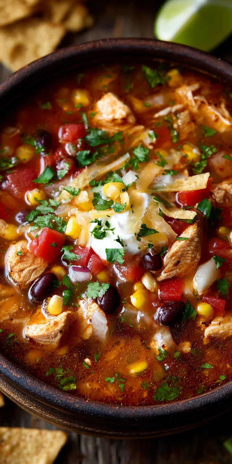Ranch-Style Chicken Taco Soup served warm with cozy spices