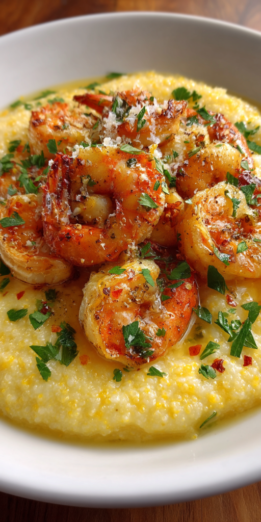 Shrimp Scampi Over Creamy Polenta Recipe