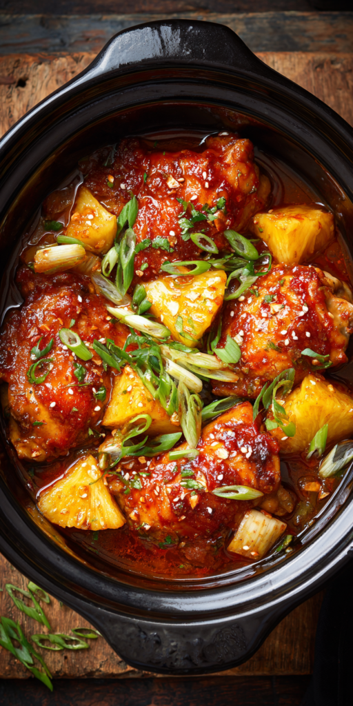 Slow Cooker BBQ Pineapple Chicken Recipe