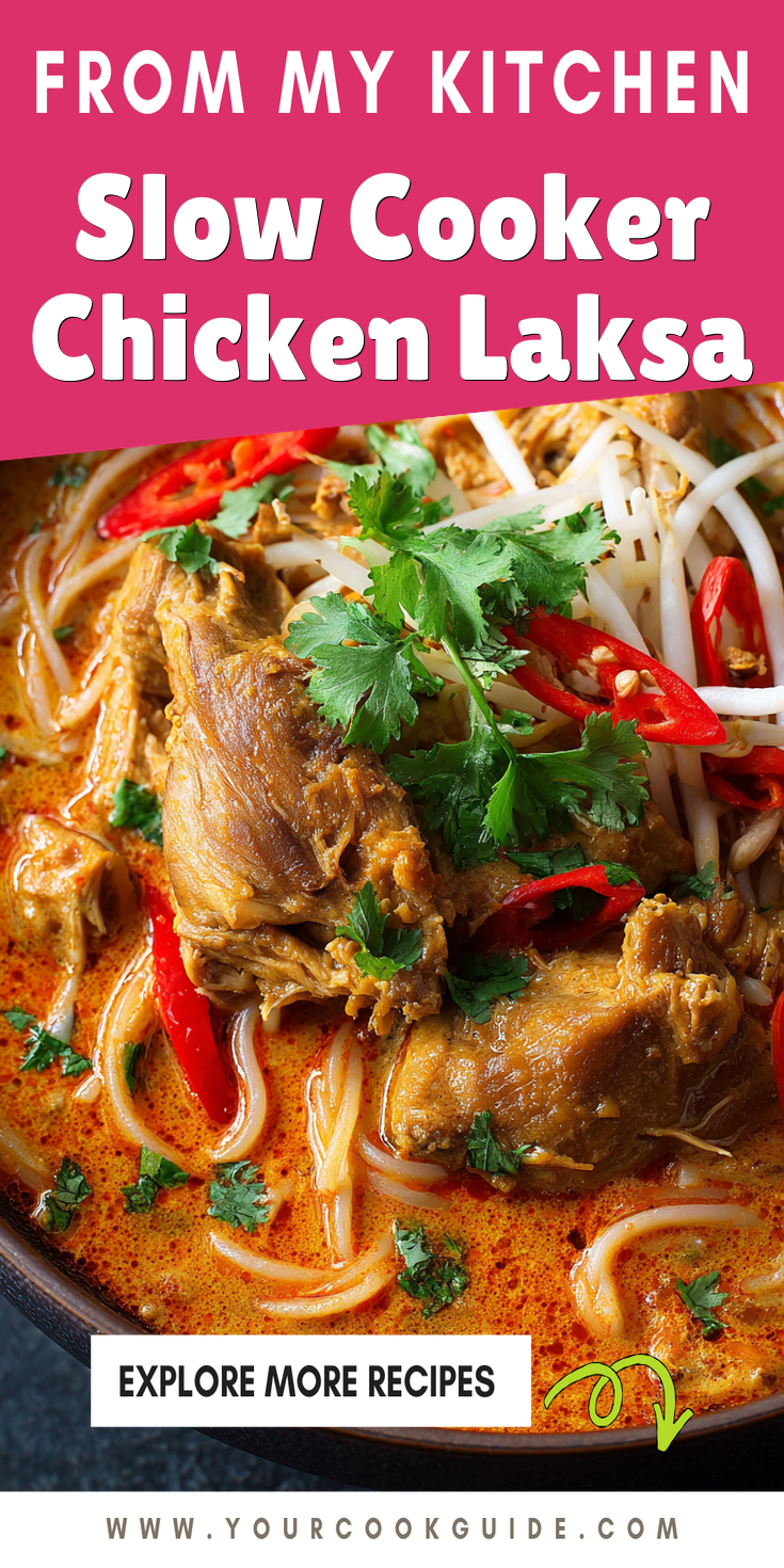 Slow Cooker Chicken Laksa served warm with cozy spices