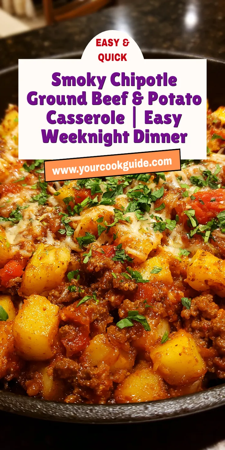 Smoky Chipotle Ground Beef & Potato Casserole | Easy Weeknight Dinner served warm with cozy spices