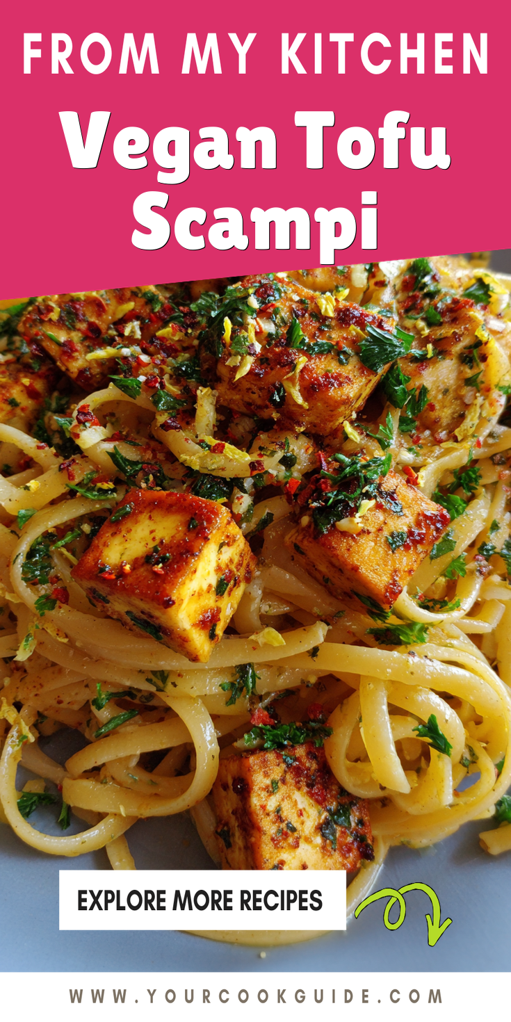 Vegan Tofu Scampi served warm with cozy spices
