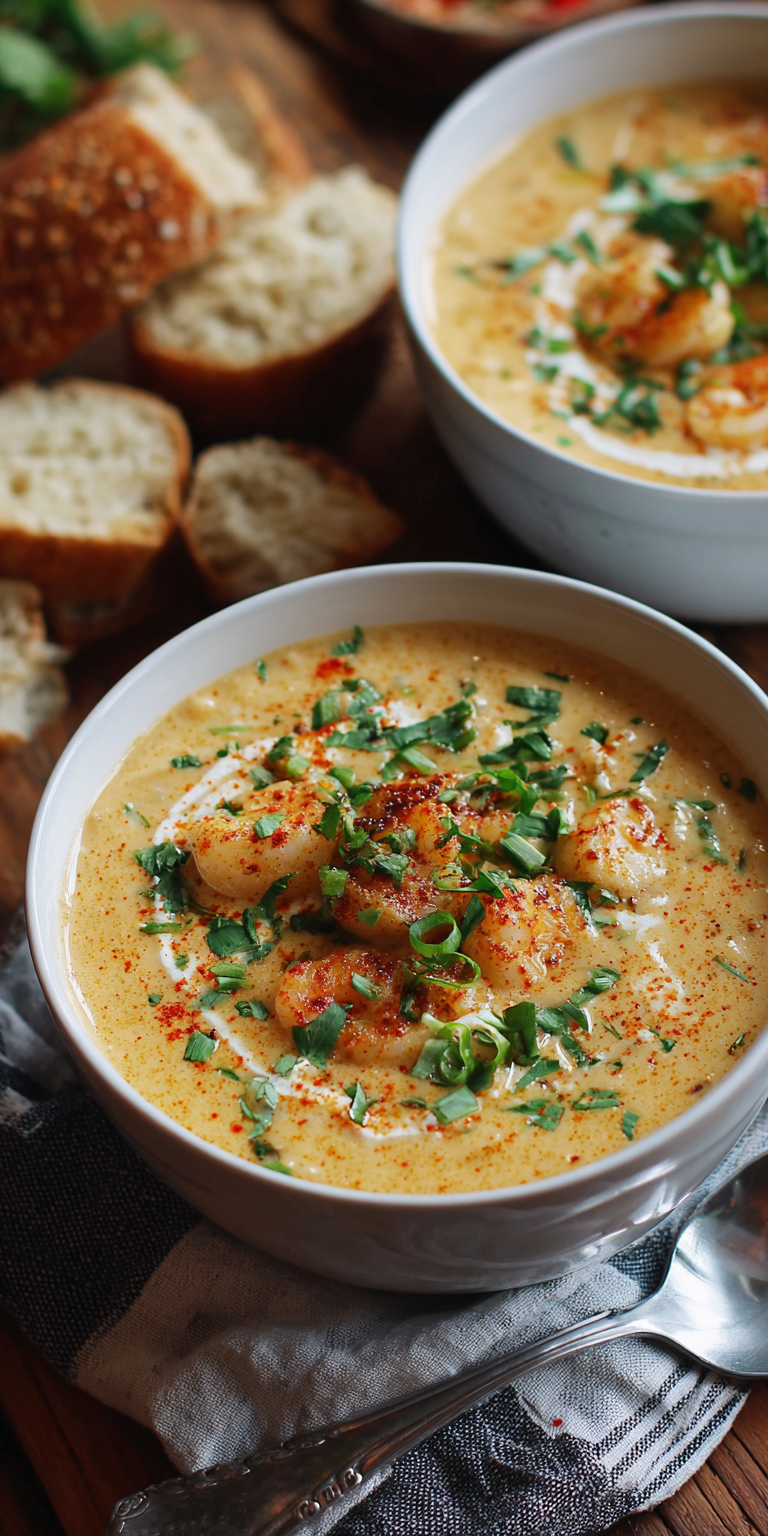 Dairy-Free Coconut Cream Cajun Potato Soup served warm with cozy spices