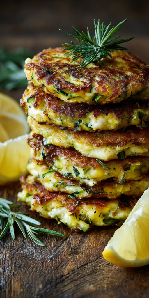 Lemon Dill & Feta Zucchini Fritters Recipe
